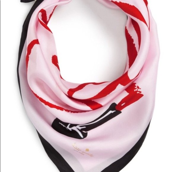 Kate Spade Lipstick “Lovely” Silk Square Scarf - Picture 2 of 5